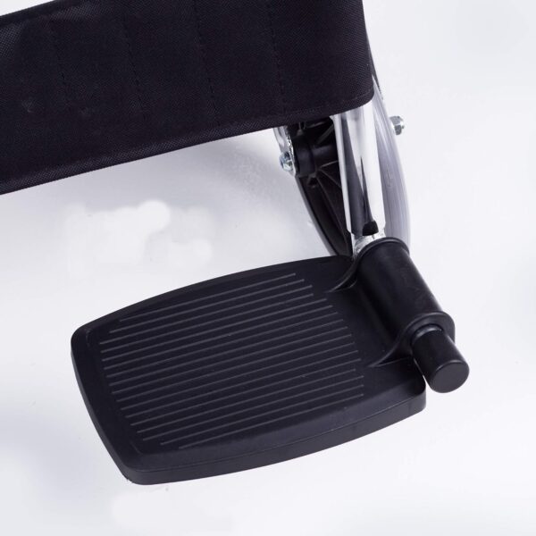 Portable Folding Wheel Chair Chrome Finish Manual Wheelchair Lightweight Mobility Aid - Image 5