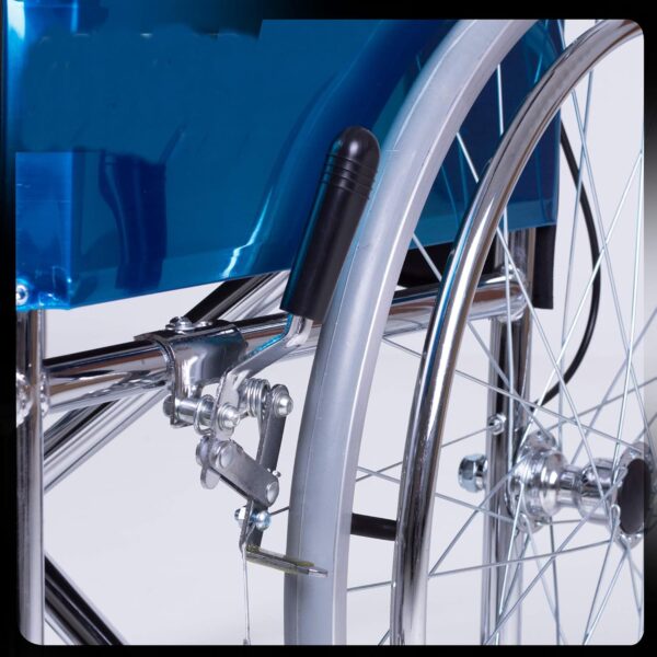 Portable Folding Wheel Chair Chrome Finish Manual Wheelchair Lightweight Mobility Aid - Image 7